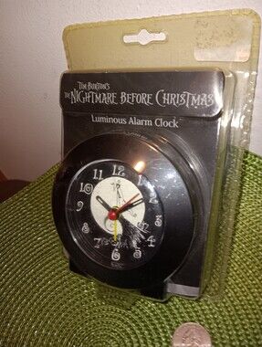 Tim Burton The Nightmare Before Christmas Black Luminous Alarm Clock
